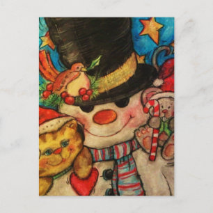 Mit Frosty - Snowman ausgehen Feiertagspostkarte