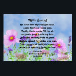 Mit Frühlingsgedichte Poster<br><div class="desc">Auf diesem Poster wird ein schönes Bild von Blume gegen einen blauen Himmel gezeigt,  zusammen mit dem Gedicht "Mit dem Frühling" von Jacqueline Ann Piech. Helle Pastellfarben und die Poesie sollten helfen,  diese winterliche Blues zu vertreiben,  ein großartiges Poster,  das behalten oder als Geschenk gegeben werden kann!</div>