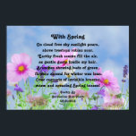 Mit Frühlingsgedichte Poster<br><div class="desc">Auf diesem Poster wird ein schönes Bild von Blume gegen einen blauen Himmel gezeigt,  zusammen mit dem Gedicht "Mit dem Frühling" von Jacqueline Ann Piech. Helle Pastellfarben und die Poesie sollten helfen,  diese winterliche Blues zu vertreiben,  ein großartiges Poster,  das behalten oder als Geschenk gegeben werden kann!</div>