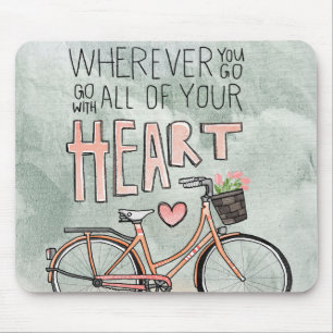 Mit ganzem Herzen gehen – Vintage-Fahrrad Mousepad