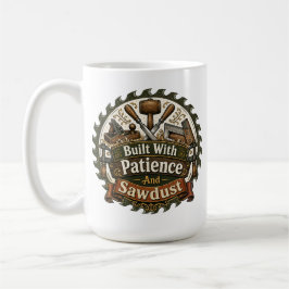 Mit Geduld und Sägemehl gebauter Kaffeebecher Kaffeetasse