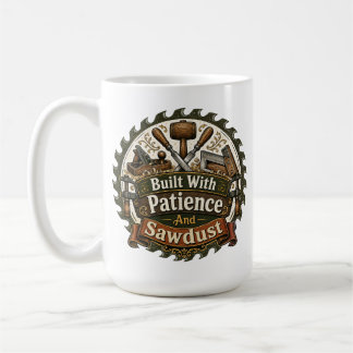 Mit Geduld und Sägemehl gebauter Kaffeebecher Kaffeetasse