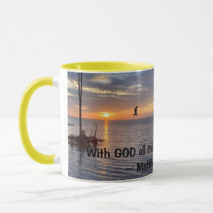 Mit GOD ist alles möglich Sonnenuntergang Tasse