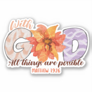 Mit Gott alles Mögliche Christliche Bibel Aufkleber
