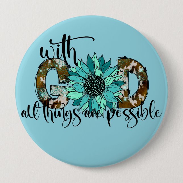 Mit Gott alles Mögliche Knopf Button (Vorderseite)