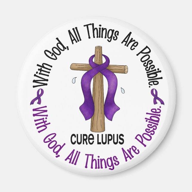 MIT GOTT CROSS Lupus T - Shirt & Geschenke Magnet (Vorne)