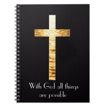 Mit Gott Gold Kreuz Spiral Journal Notizbuch