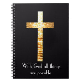 Mit Gott Gold Kreuz Spiral Journal Notizbuch Notizblock