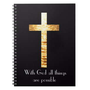 Mit Gott Gold Kreuz Spiral Journal Notizbuch Notizblock