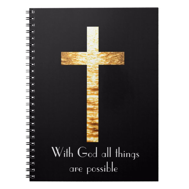 Mit Gott Gold Kreuz Spiral Journal Notizbuch Notizblock (Vorderseite)