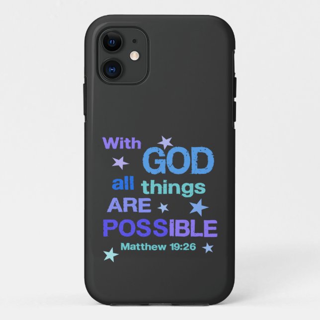 Mit Gott ist alles möglich Bibelverse Case-Mate iPhone Hülle (Rückseite)