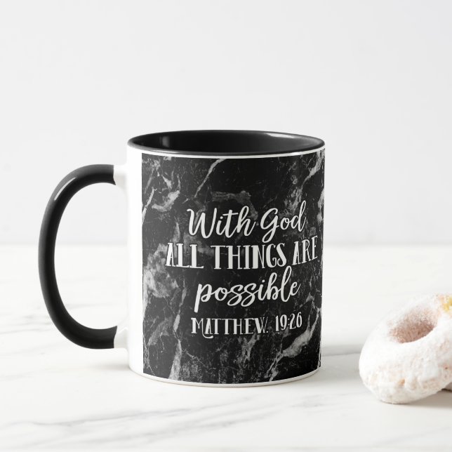 Mit Gott ist alles möglich Christliche Bibel Tasse (Mit Donut)