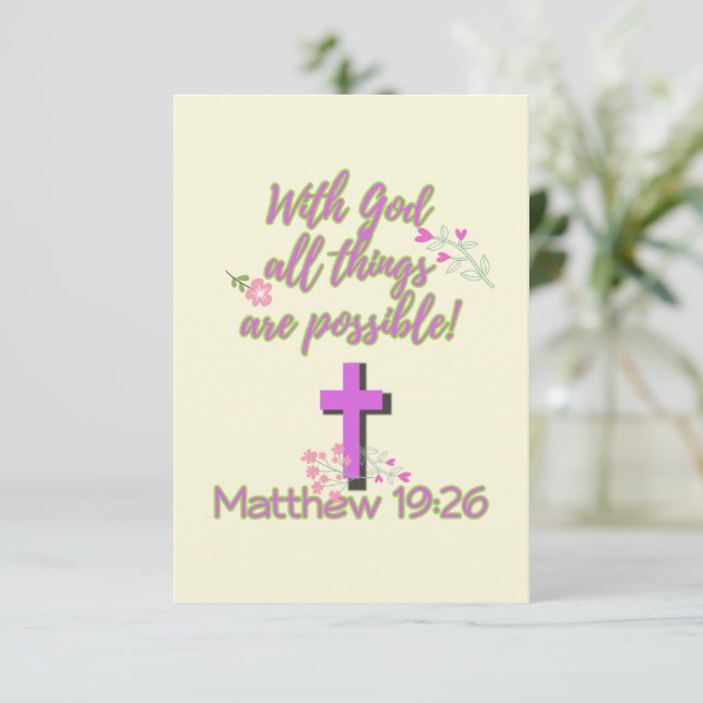 Mit Gott ist alles möglich Einladung (Stehend Vorderseite)