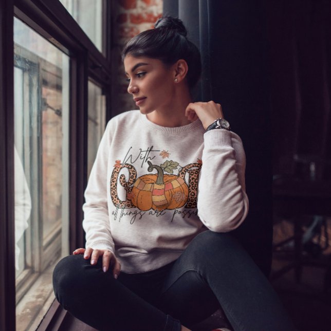 Mit Gott ist alles möglich, Fall Bibel Verse Sweatshirt (Von Creator hochgeladen)