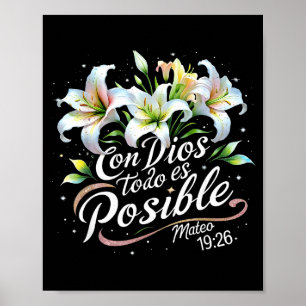 Mit Gott ist alles möglich Matthäus 19:26 Geschenk Poster