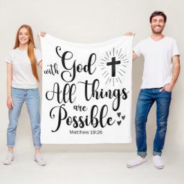 Mit Gott ist alles möglich - Matthew 19:26 Fleecedecke
