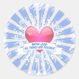 Mit Gott ist alles möglich Runder Aufkleber