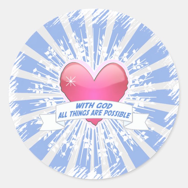 Mit Gott ist alles möglich Runder Aufkleber (Vorderseite)