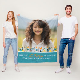 Mit Gott ist alles möglich Schmetterling Grad Fleecedecke