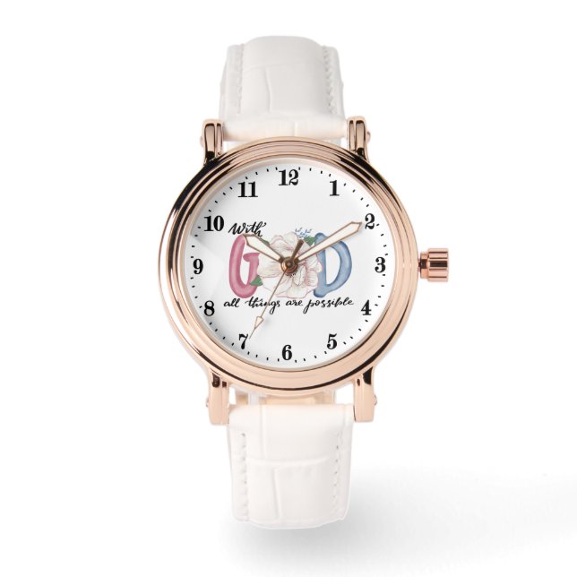 Mit Gott ist alles möglich Wortart Armbanduhr (Vorderseite)