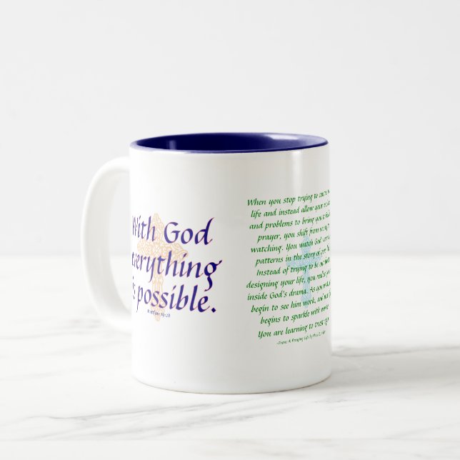 Mit Gott ist alles - Tasse möglich (Vorderseite Links)
