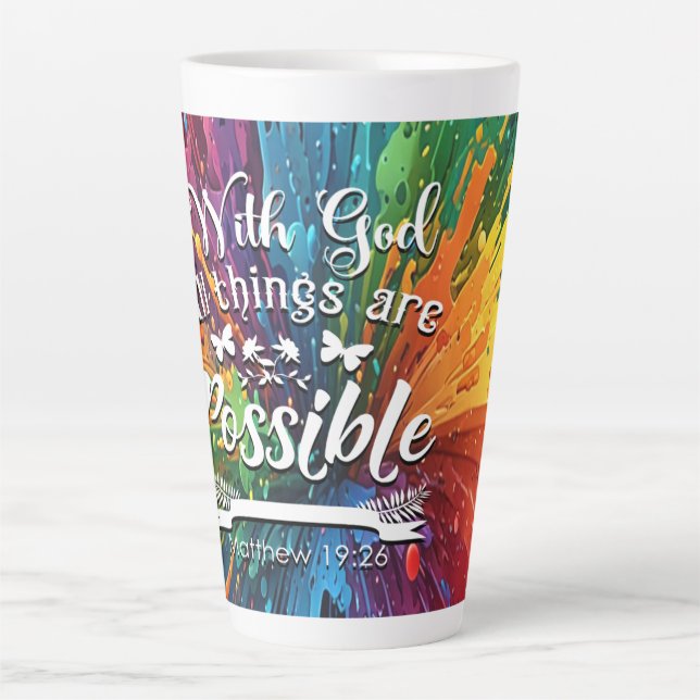 Mit Gott Matthew 19-26 Milchtasse (Vorderseite)