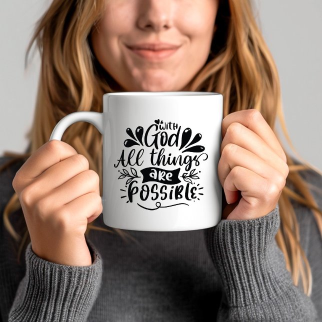 Mit Gott sind alle Dinge möglich Bibel Verse Kaffeetasse (With God All Things Are Possible Bible Verse Coffee Mug)