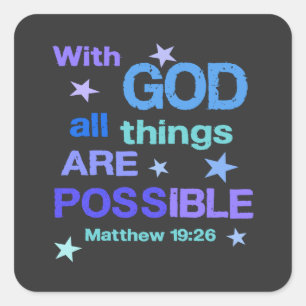 Mit Gott sind alle Dinge möglich Bibelvers Quadratischer Aufkleber