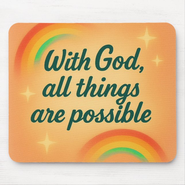 mit Gott sind alle Dinge möglich christlicher Glau Mousepad (Vorne)
