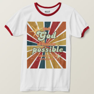 Mit Gott sind alle Dinge möglich Retro T-Shirt Uni