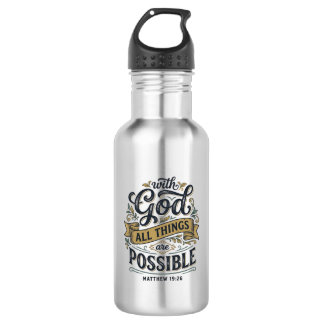 Mit Gott sind alle Dinge möglich Vintage-Christen Edelstahlflasche