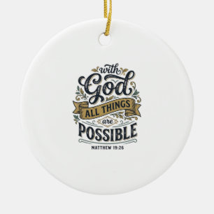 Mit Gott sind alle Dinge möglich Vintage-Christen Keramik Ornament