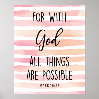 mit Gott sind alles möglich Bio-Zitat Poster