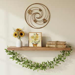Mit Gott Sonnenblumen und Schmetterling   Fotoplatte