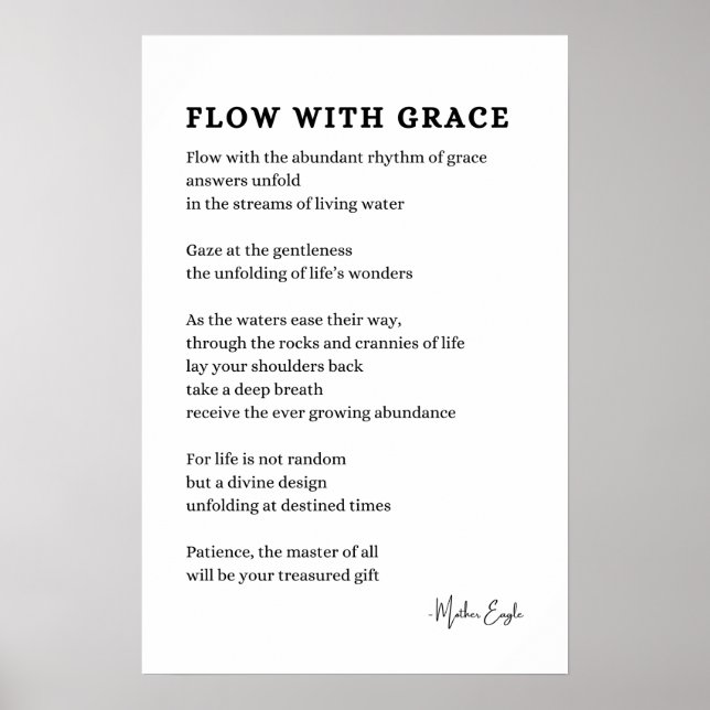 Mit Grace Faith Poesie Art Poster Dekoration (Vorne)