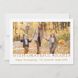 Mit Grateful Hearts Foto Grußkarte Feiertagskarte