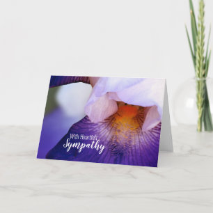 Mit Heartfelt Beileid Lila Iris Floral Foto Karte