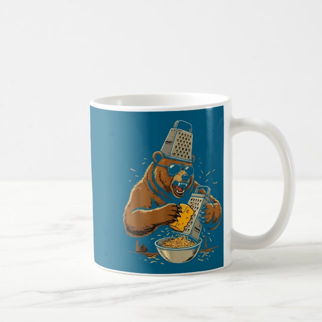 Mit Hemd Wütender Bär Käsehobel Hut Kaffeetasse (Rechts)