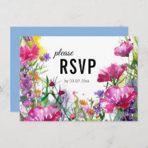 😍 mit Hochzeitsmenü Meadow Blooms RSVP Karte