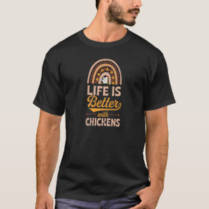 Mit Hühnern Bohemian Regenbogen Trendy Boho T-Shirt