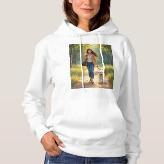 mit Hund im Park spazieren Hoodie