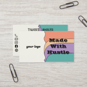 Mit Hustel T - Shirt Maker Business Card Visitenkarte