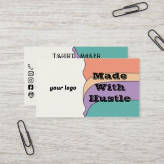 Mit Hustel T - Shirt Maker Business Card Visitenkarte