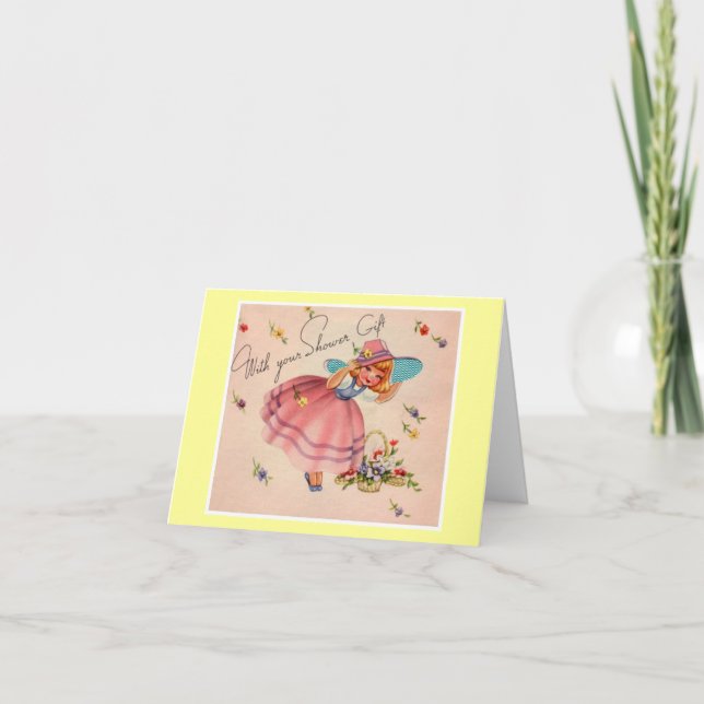 Mit Ihrem Geschenk zur Babyparty Karte (Vorderseite)