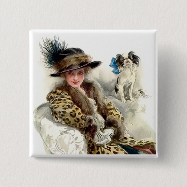 Mit ihrem Hund 2 Button (Vorderseite)