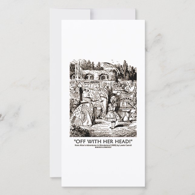 Mit ihrem Kopf Wonderland Alice Queen Zitat (Vorderseite)