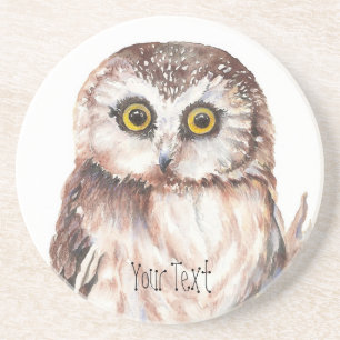 Mit Ihrem Namen Funny Owl - Bird, Nature Untersetzer