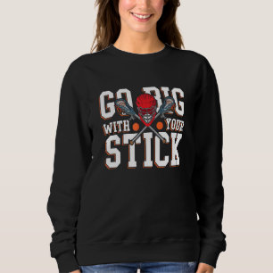 Mit Ihrem Stick für einen Lacrosse-Player gehen Si Sweatshirt
