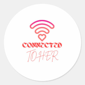 Mit ihrem WLAN-Heart-Design-Round-Sticker verbunde Runder Aufkleber