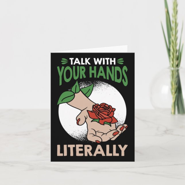 Mit Ihren Händen buchstäblich amerikanische Zeiche Karte (Vorderseite)